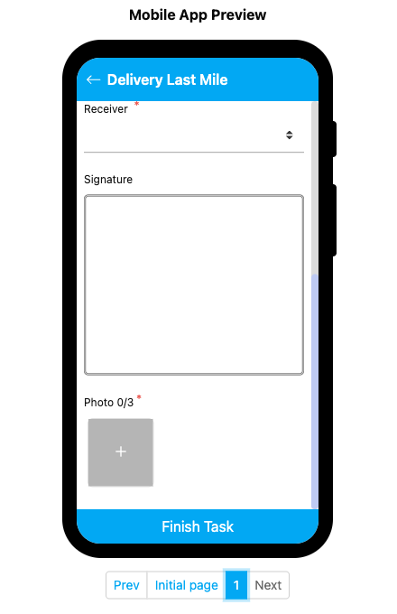 Signature component on mobile preview
