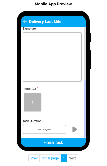 Timer component on mobile preview