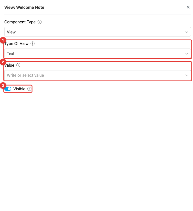 View component settings