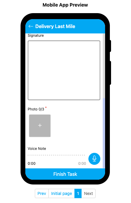 Voice Note component on mobile preview