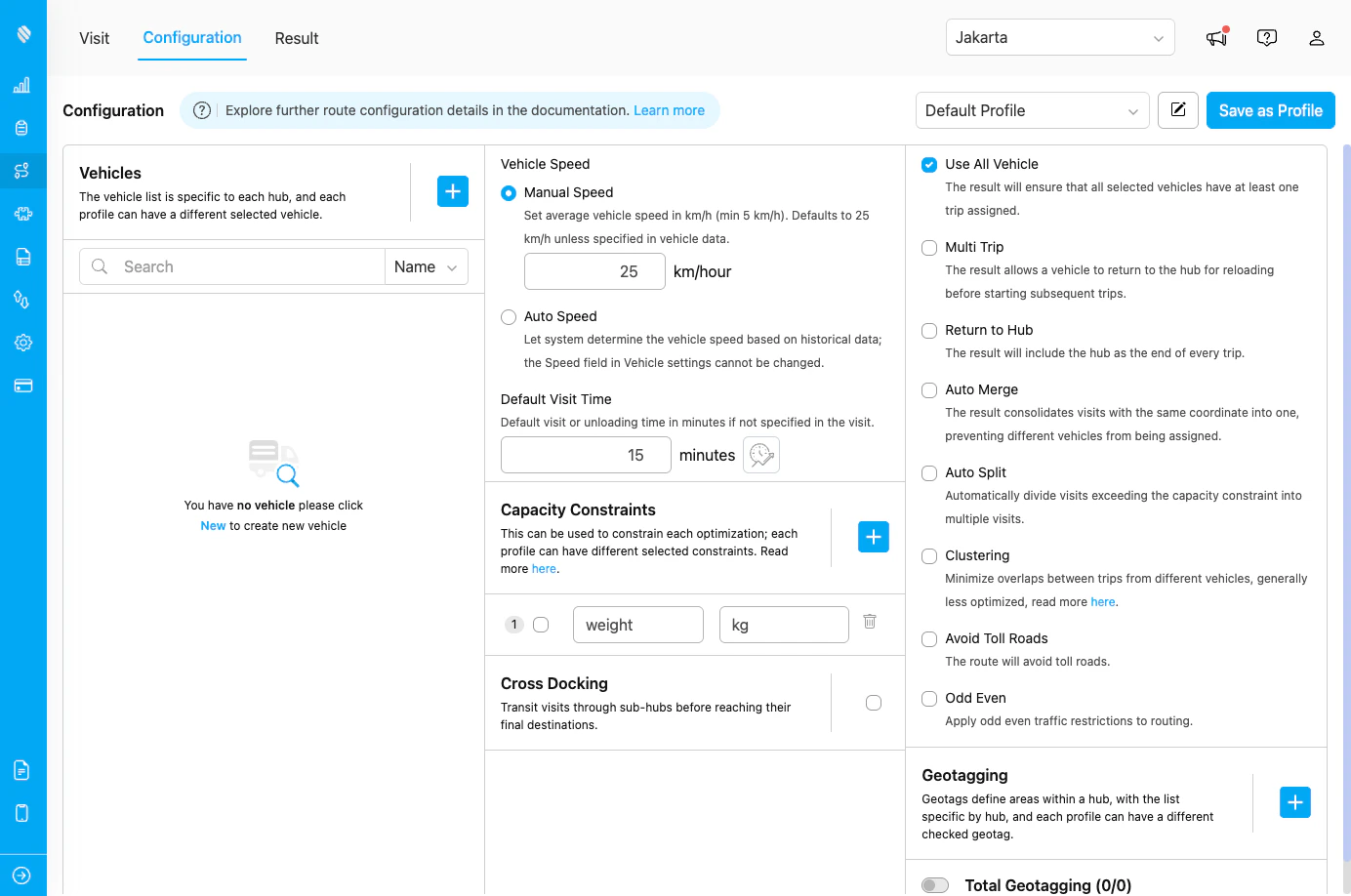 Use All Vehicle Configuration