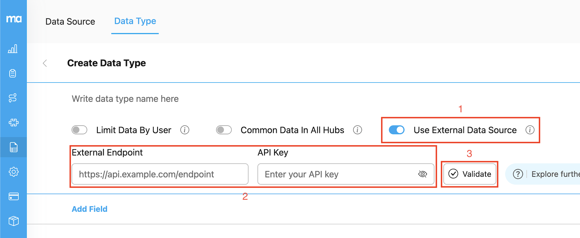 External Data Source Interface