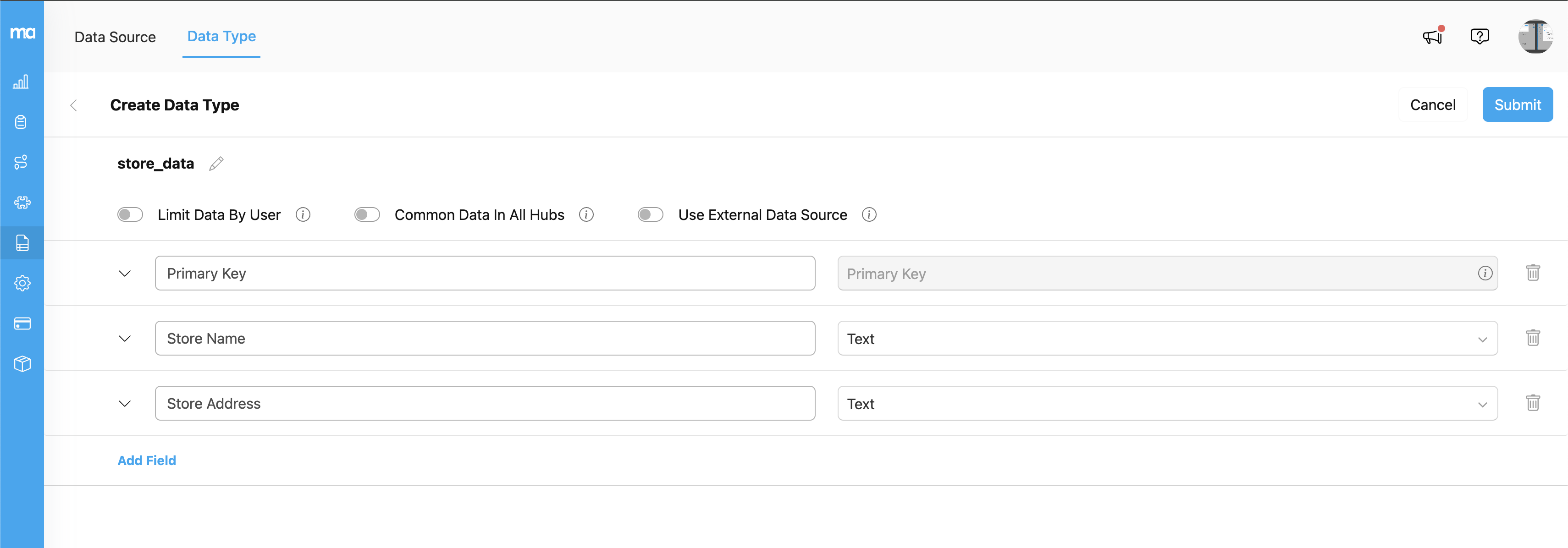 Create New Data Type