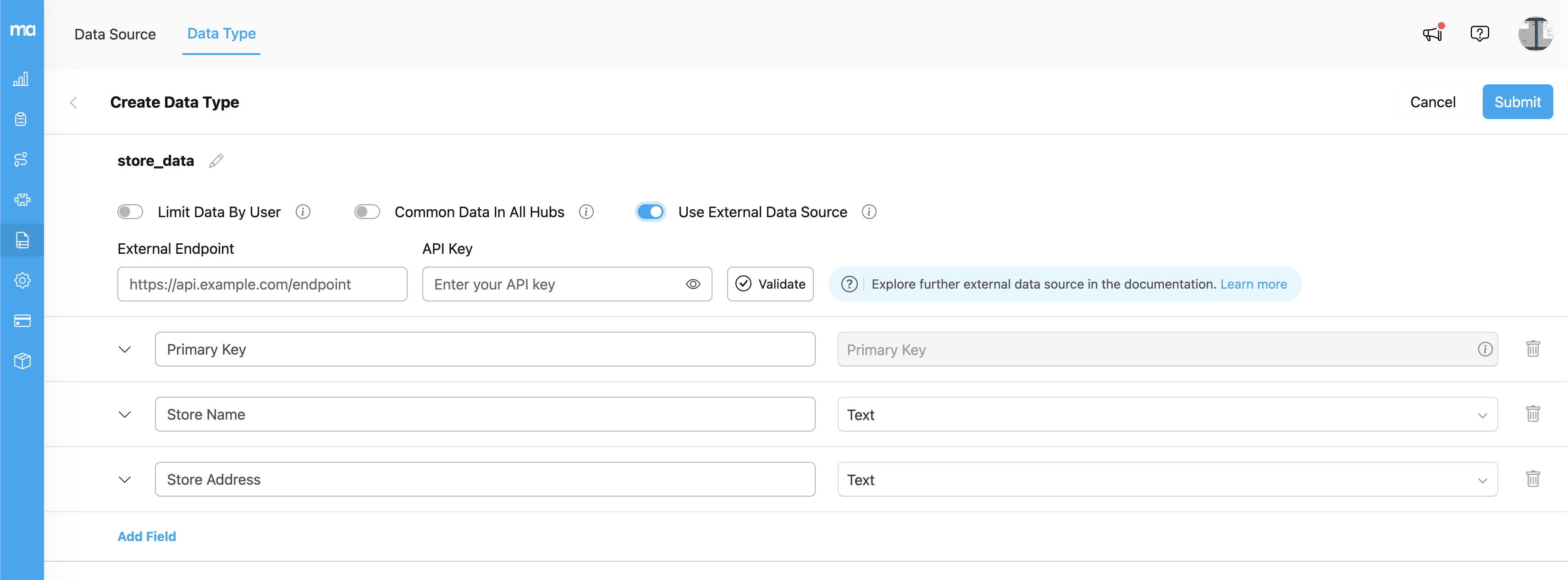 Configure External API
