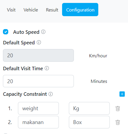 Capacity constraint configuration