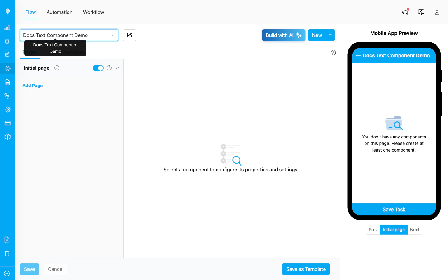 Flow Builder loaded