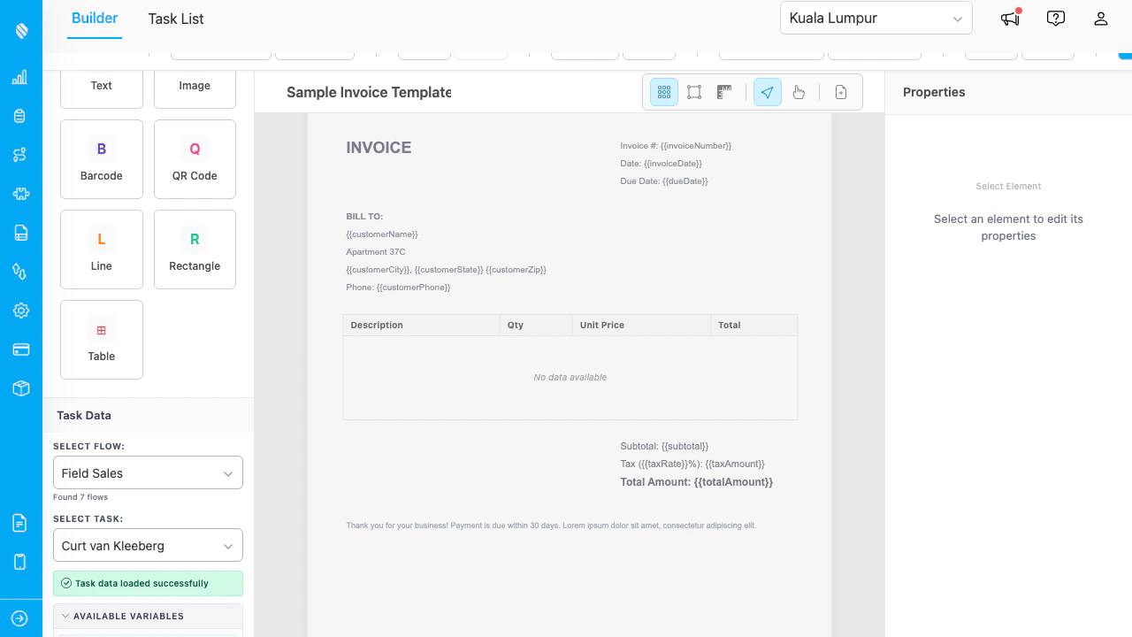 Data tree with type badges