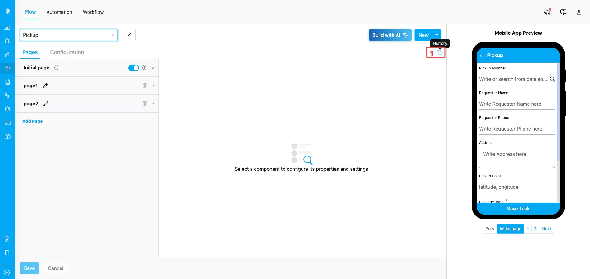 Flow Menu Display