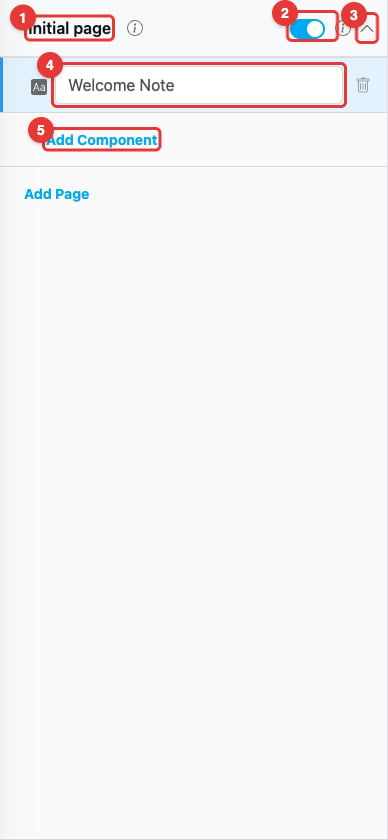Initial Page in the pages list