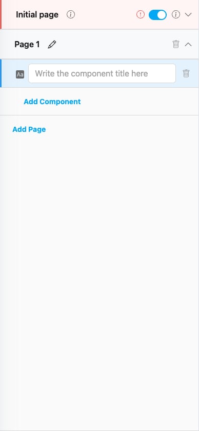 Mobile App Page in the pages list