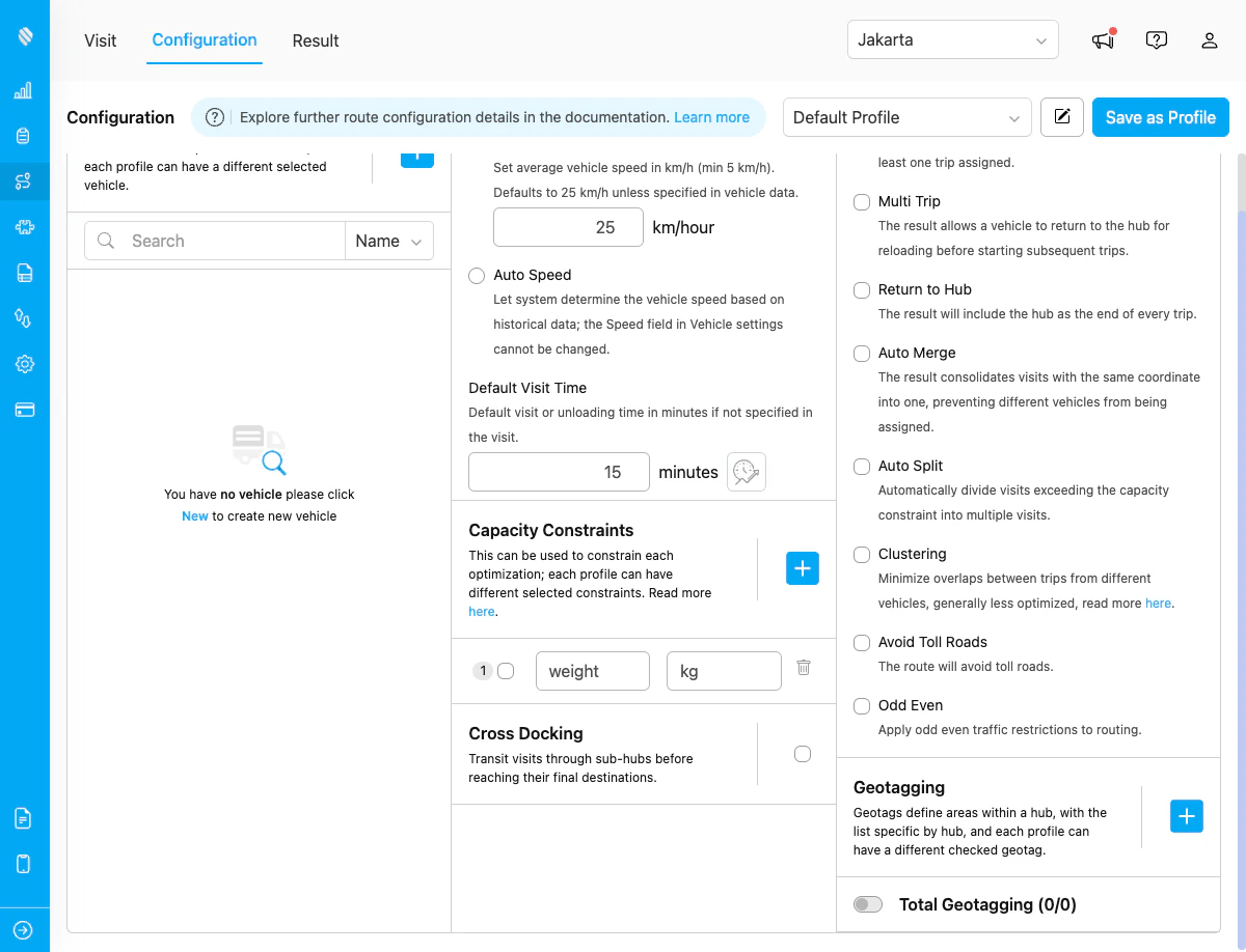 Configuration page showing Capacity Constraint section