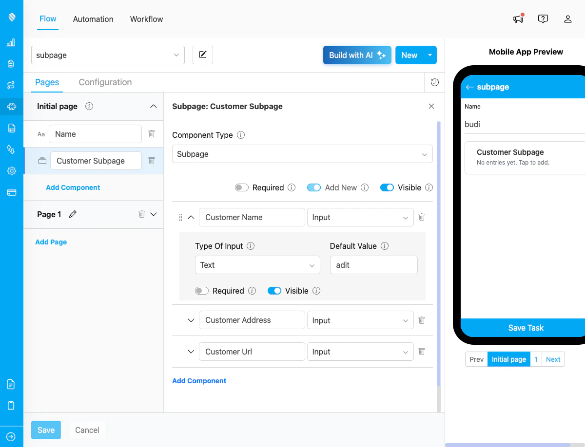 Subpage Expanded Configuration