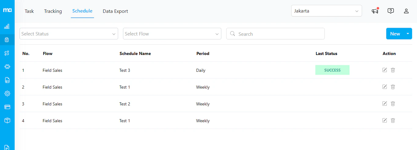 Schedule feature