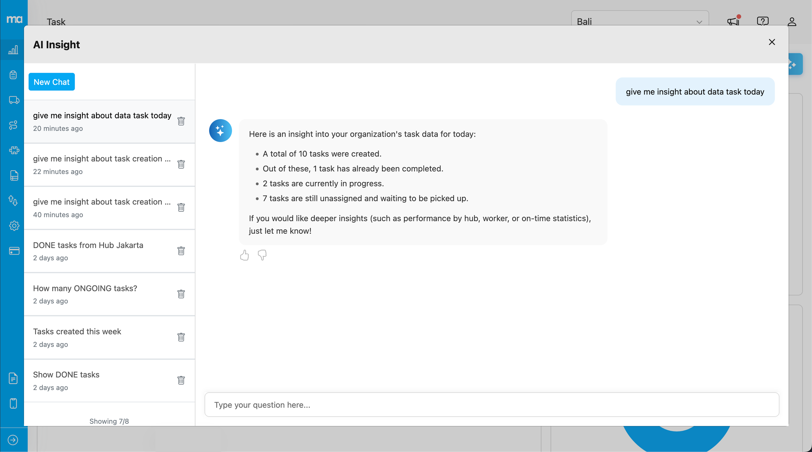 AI Insight conversation