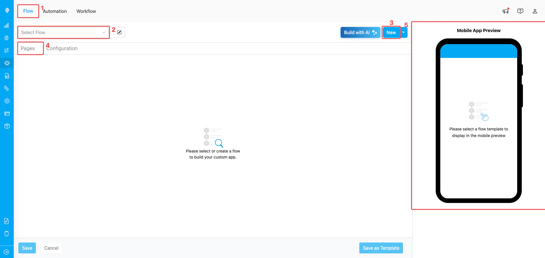 Flow Builder entry page