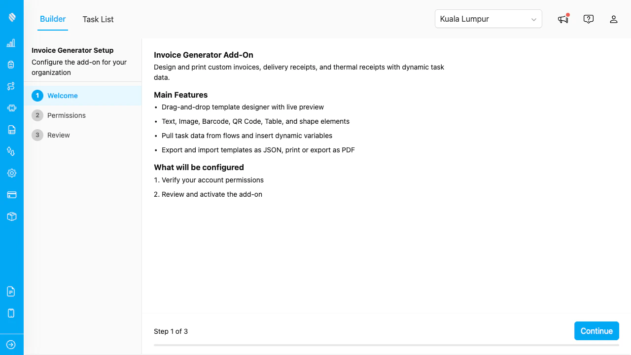 Setup Wizard welcome screen