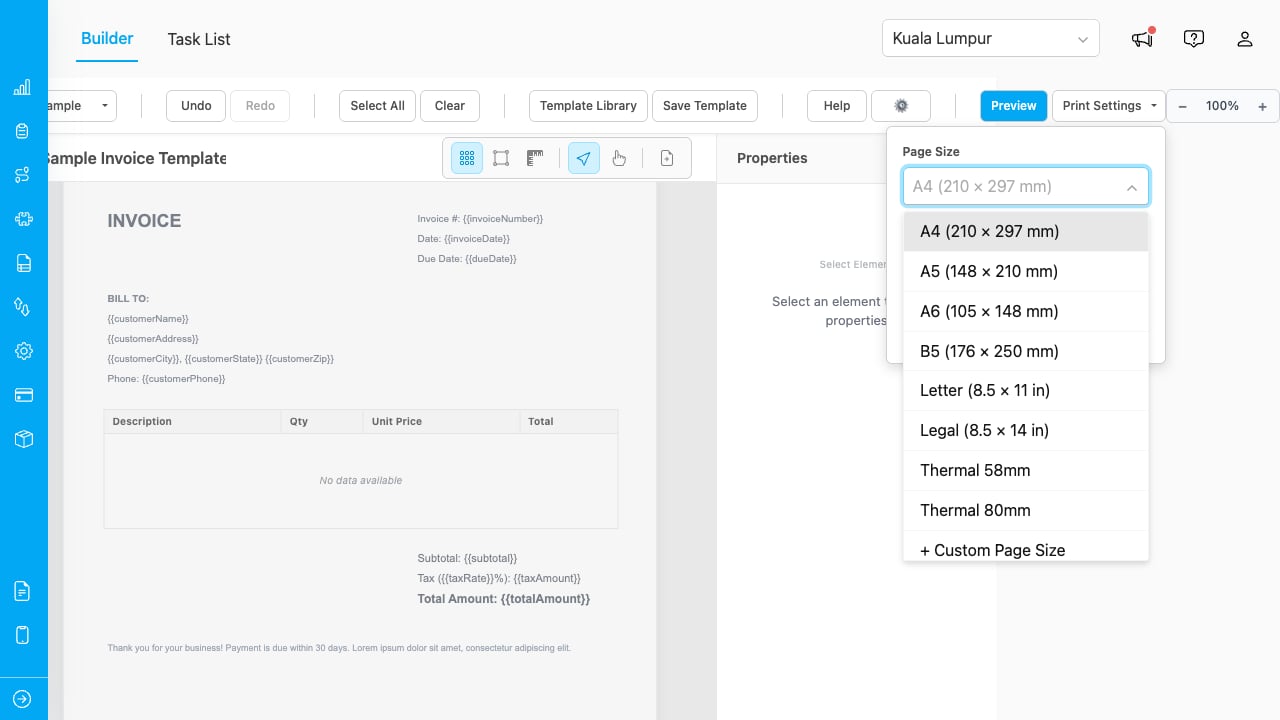 Print settings