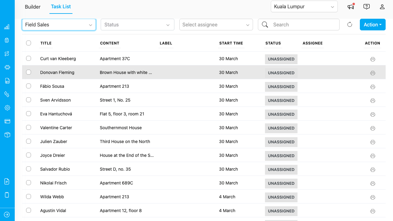 Task list