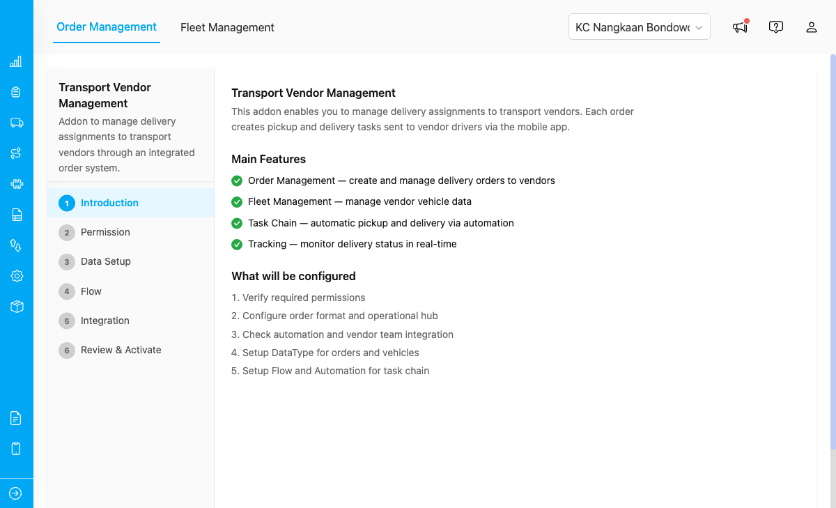 Transport Vendor Management