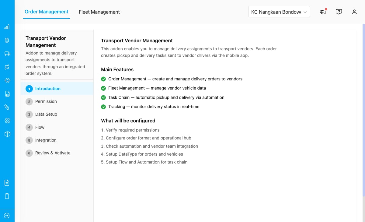 Transport Vendor Management