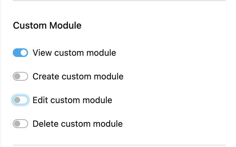 Admin Vendor role - Custom Module permissions