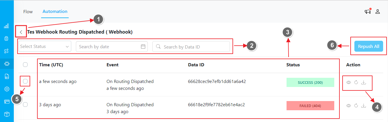 Automation Log Page