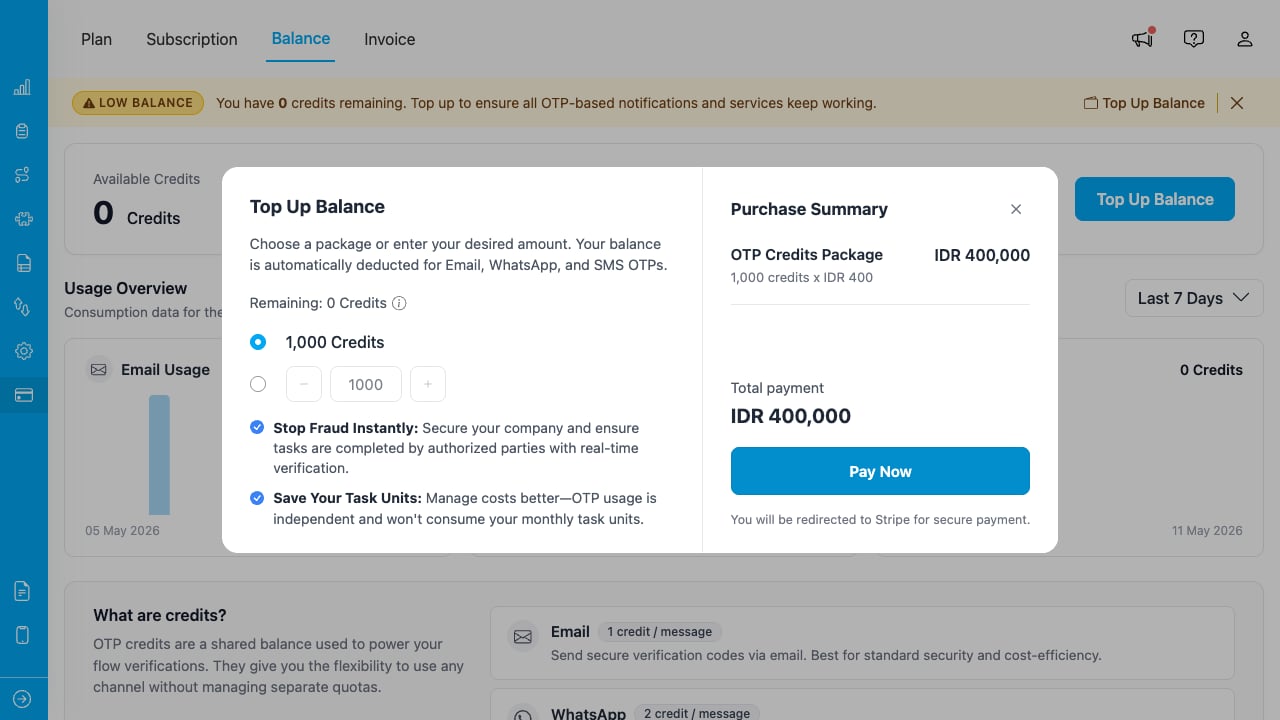 Top Up Dialog Pay