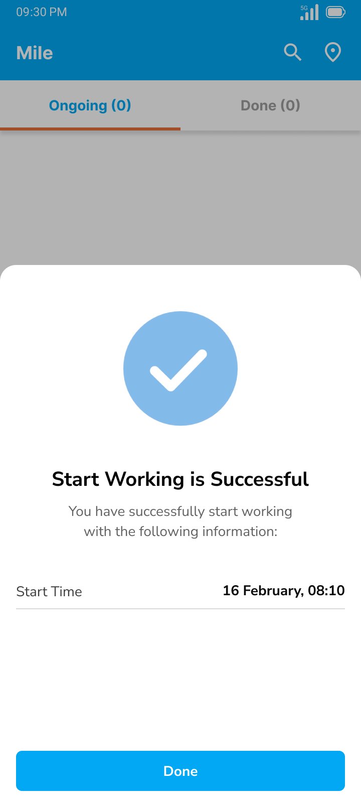 Start confirmation page