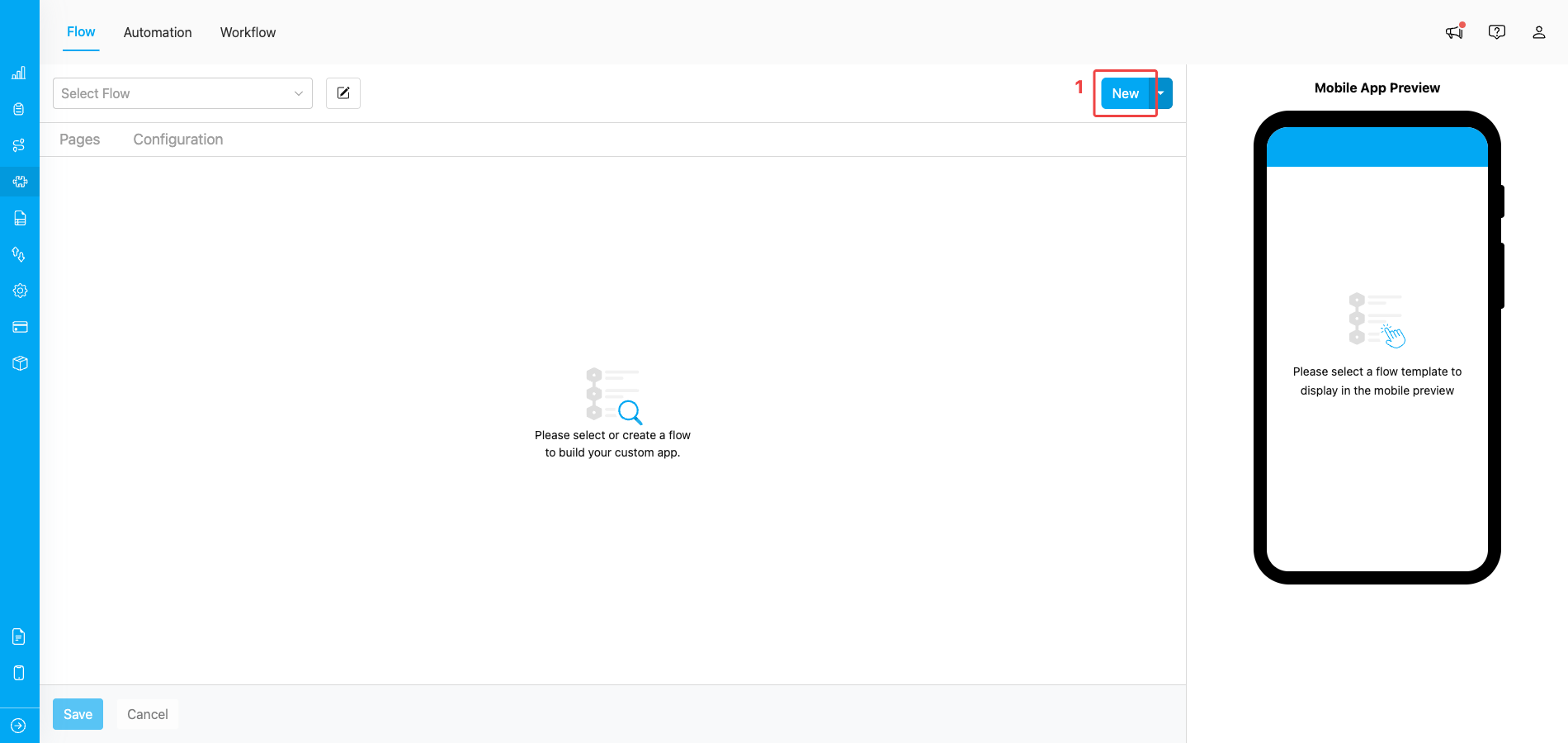 Flow Menu Display