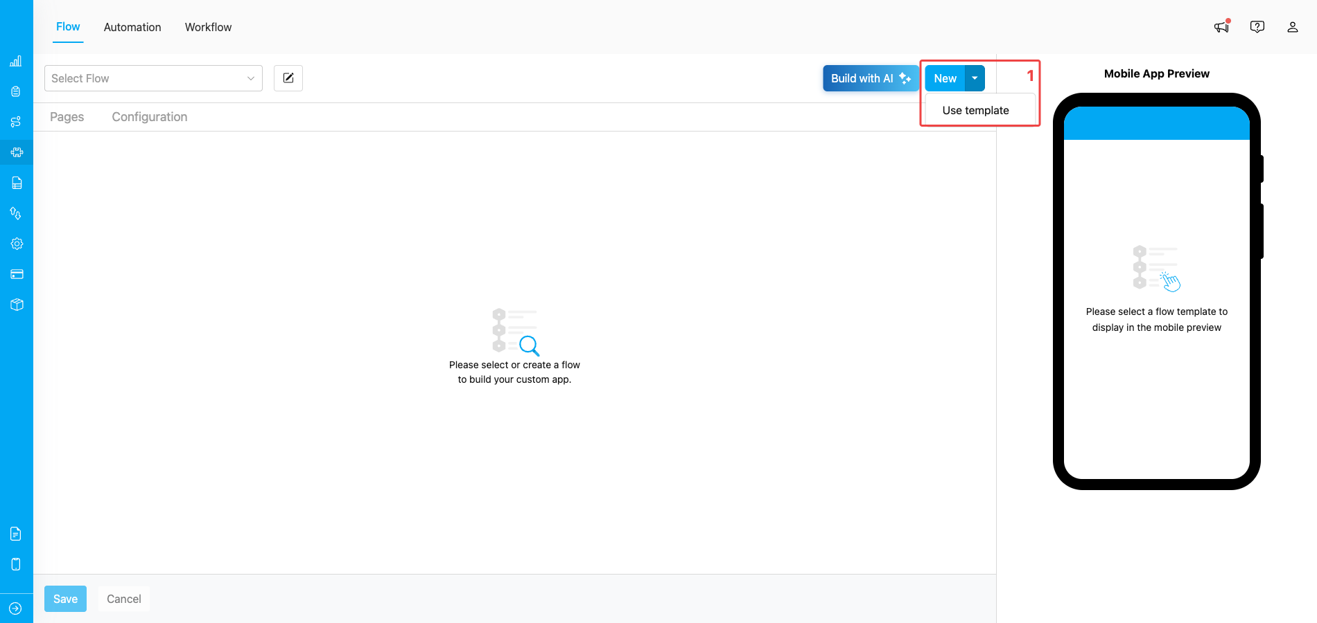 Flow Menu Display