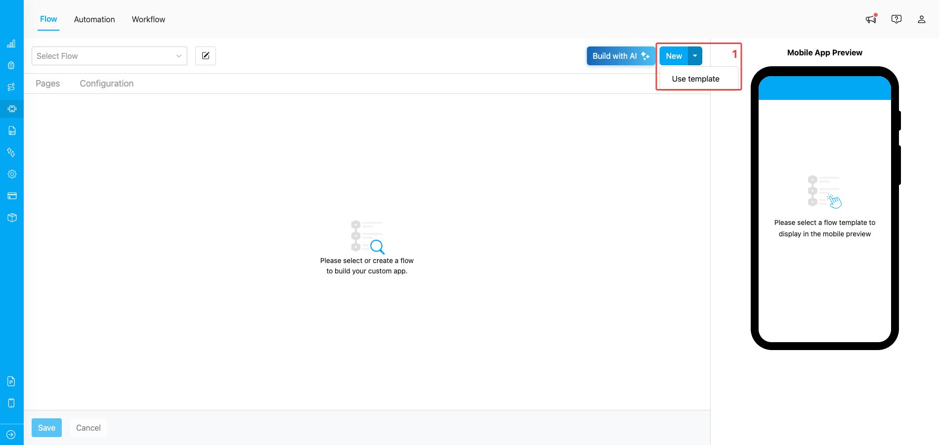 Flow Menu Display