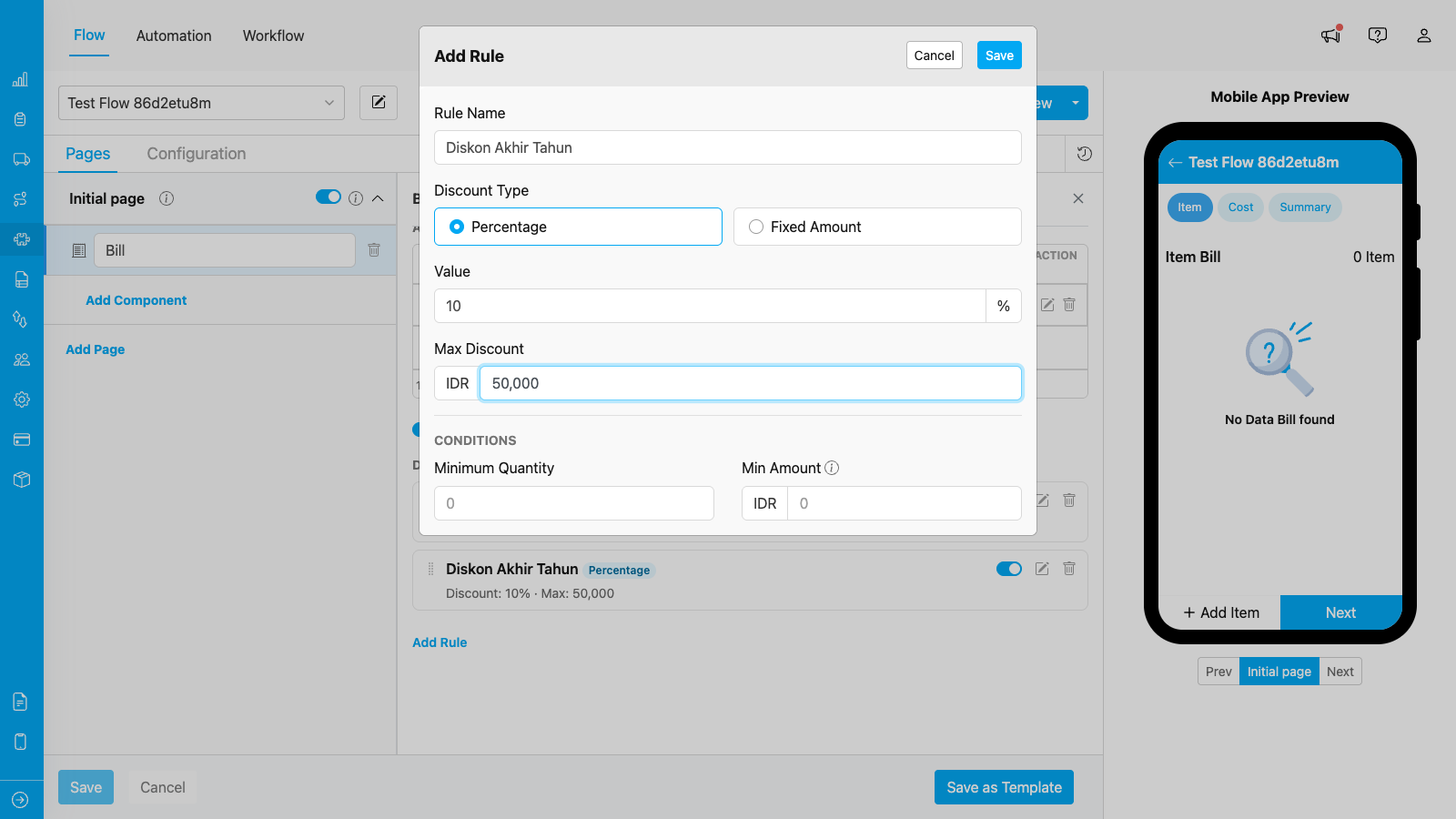 Add discount rule form