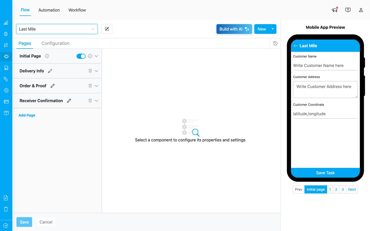 Flow Builder with a real flow loaded