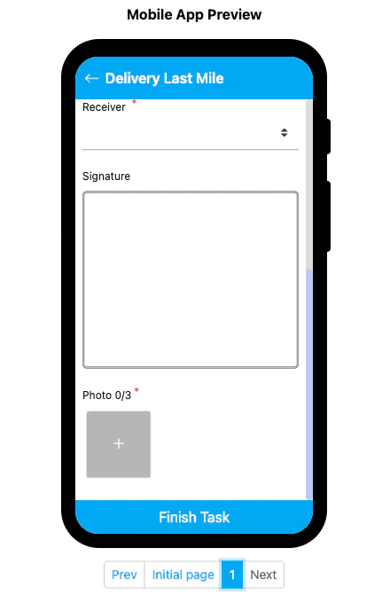 Signature component on mobile preview