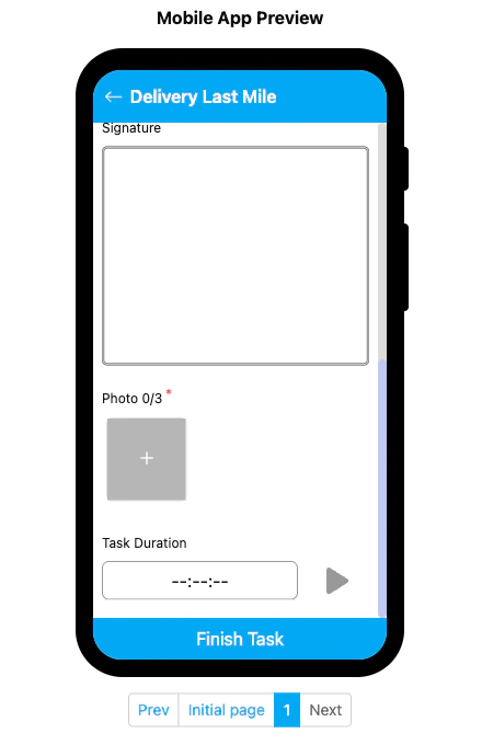 Timer component on mobile preview