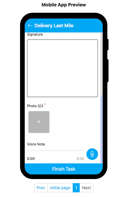 Voice Note component on mobile preview