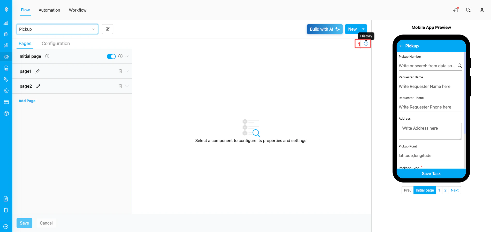 Flow Menu Display