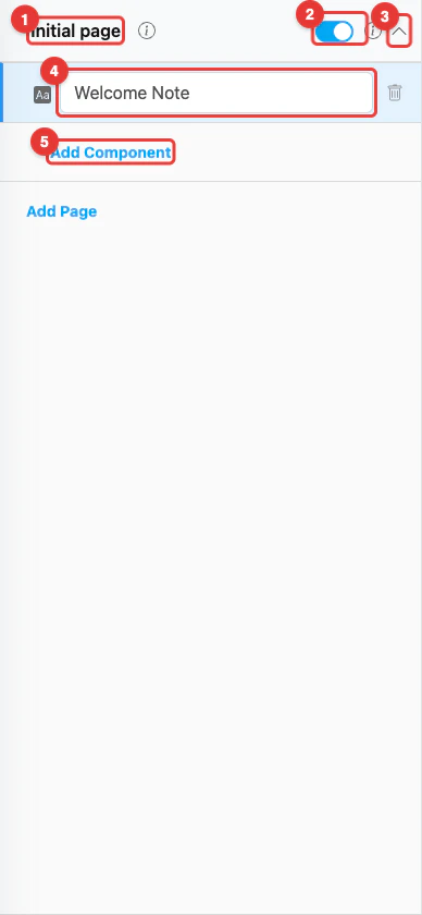 Initial Page in the pages list