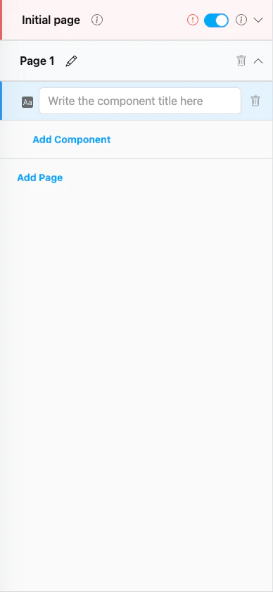 Mobile App Page in the pages list