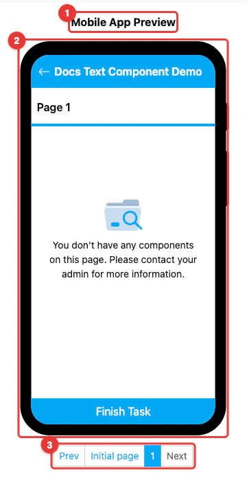 Mobile App Preview area