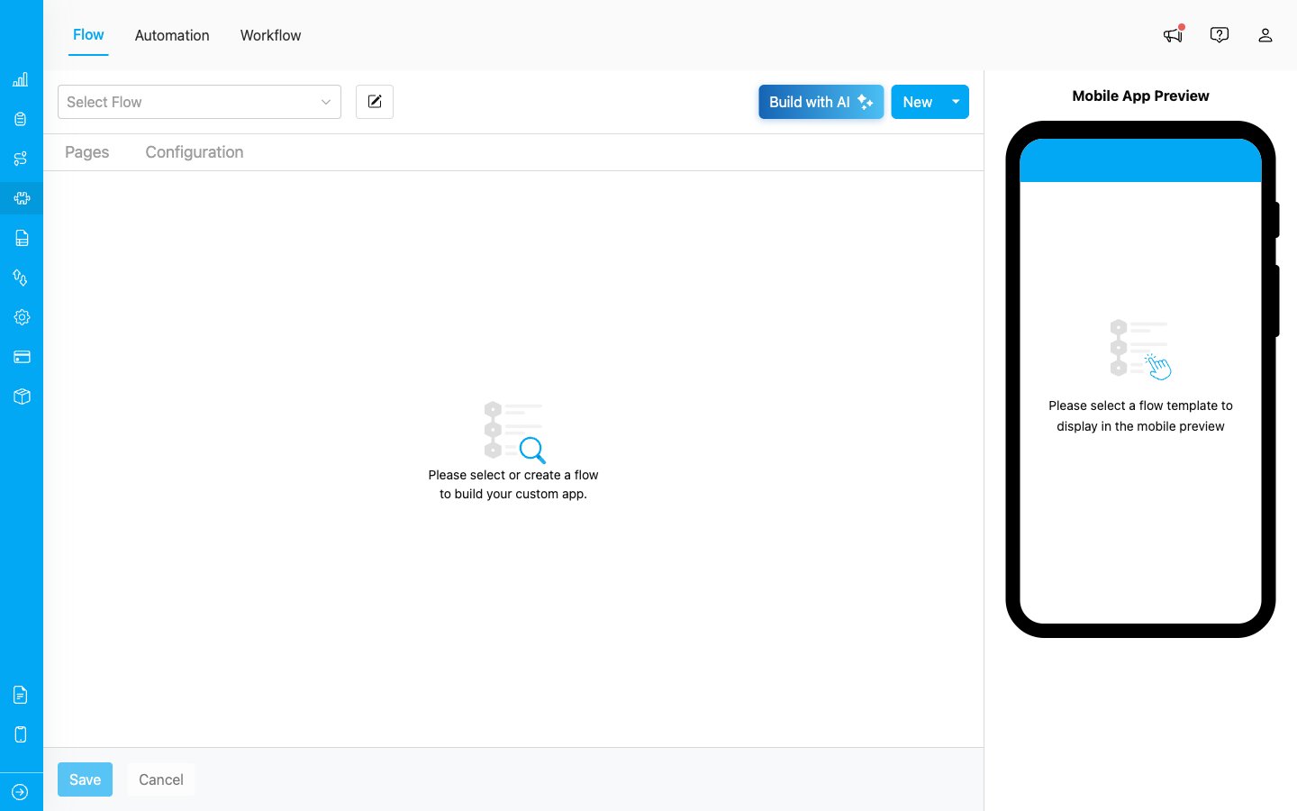 Flow page in MileApp