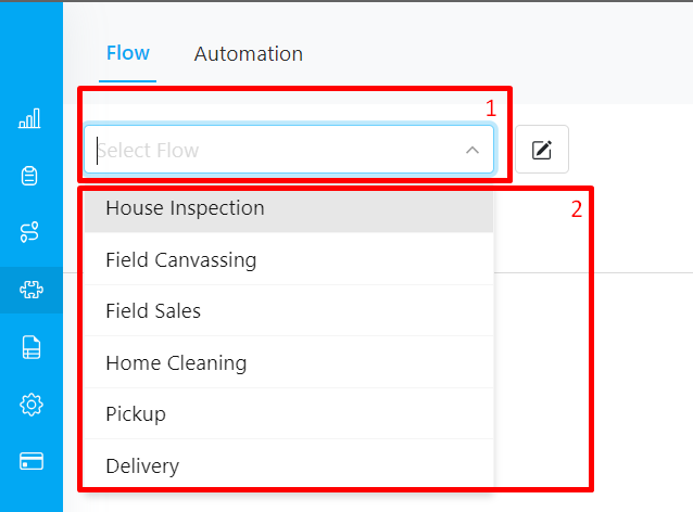 Flow Selection Display