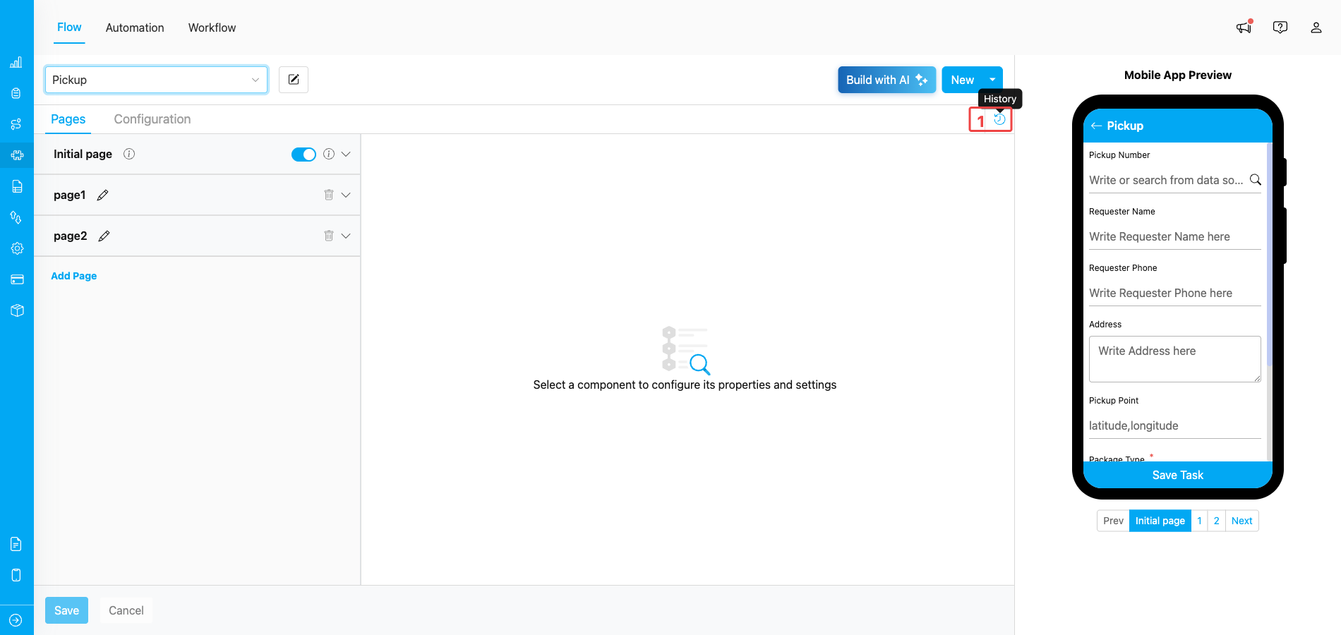 Flow Menu Display