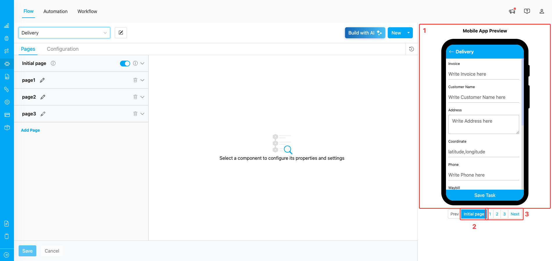 Flow Menu Display