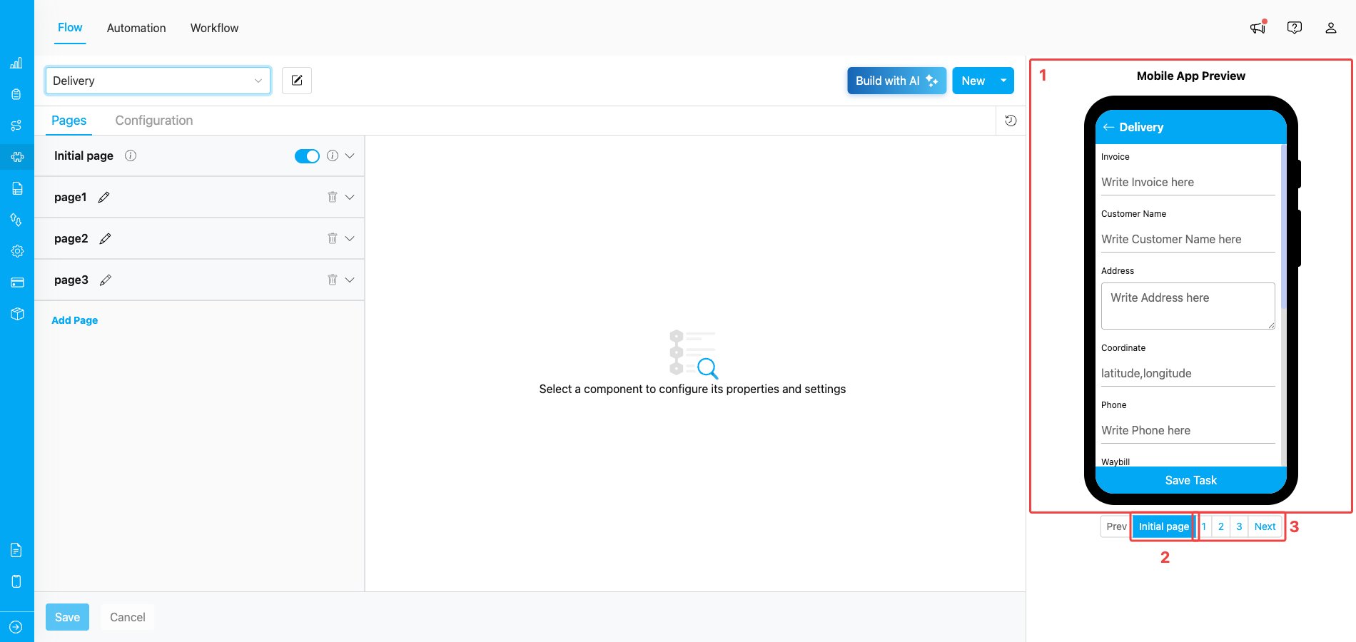 Flow Menu Display