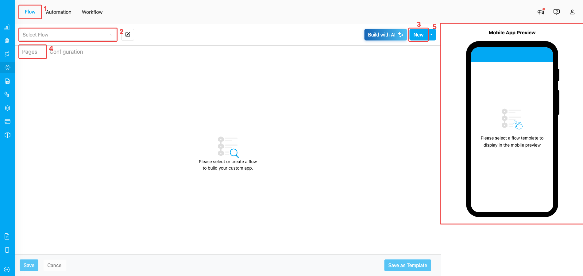 Flow Builder entry page