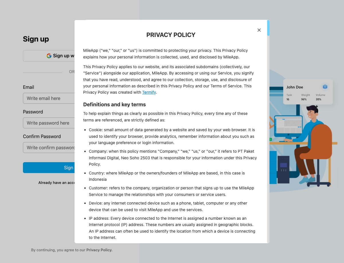 Privacy Policy Modal