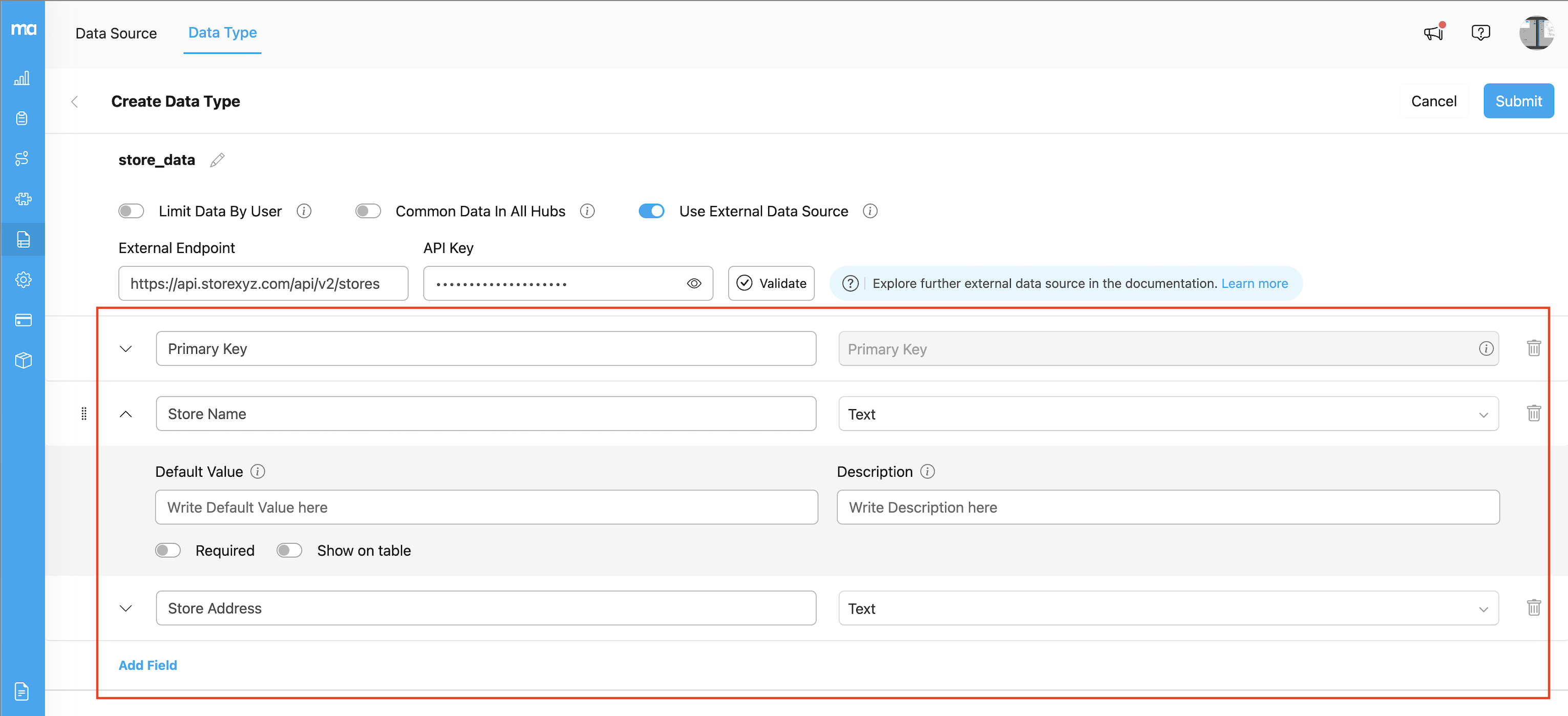 Define Field Structure