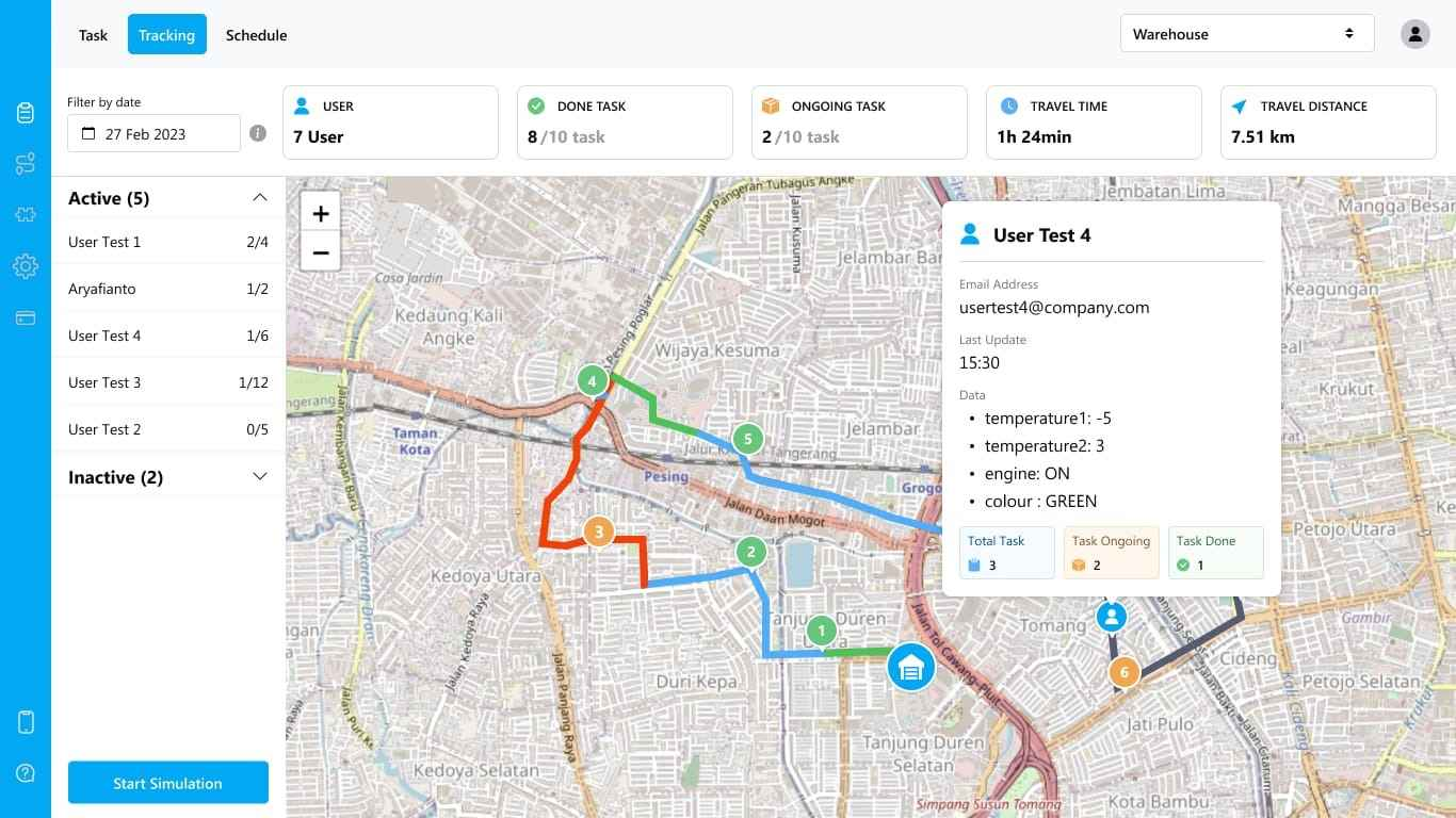 Cold chain monitoring on the Tracking page