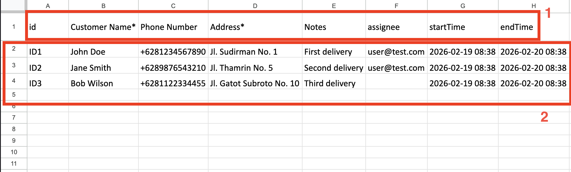 Column mapping with auto-matched fields